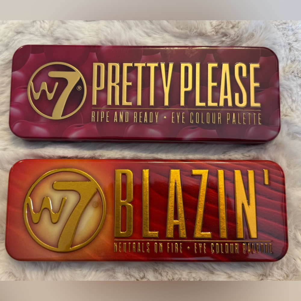 W7 Pretty Please and Blazin’ palettes